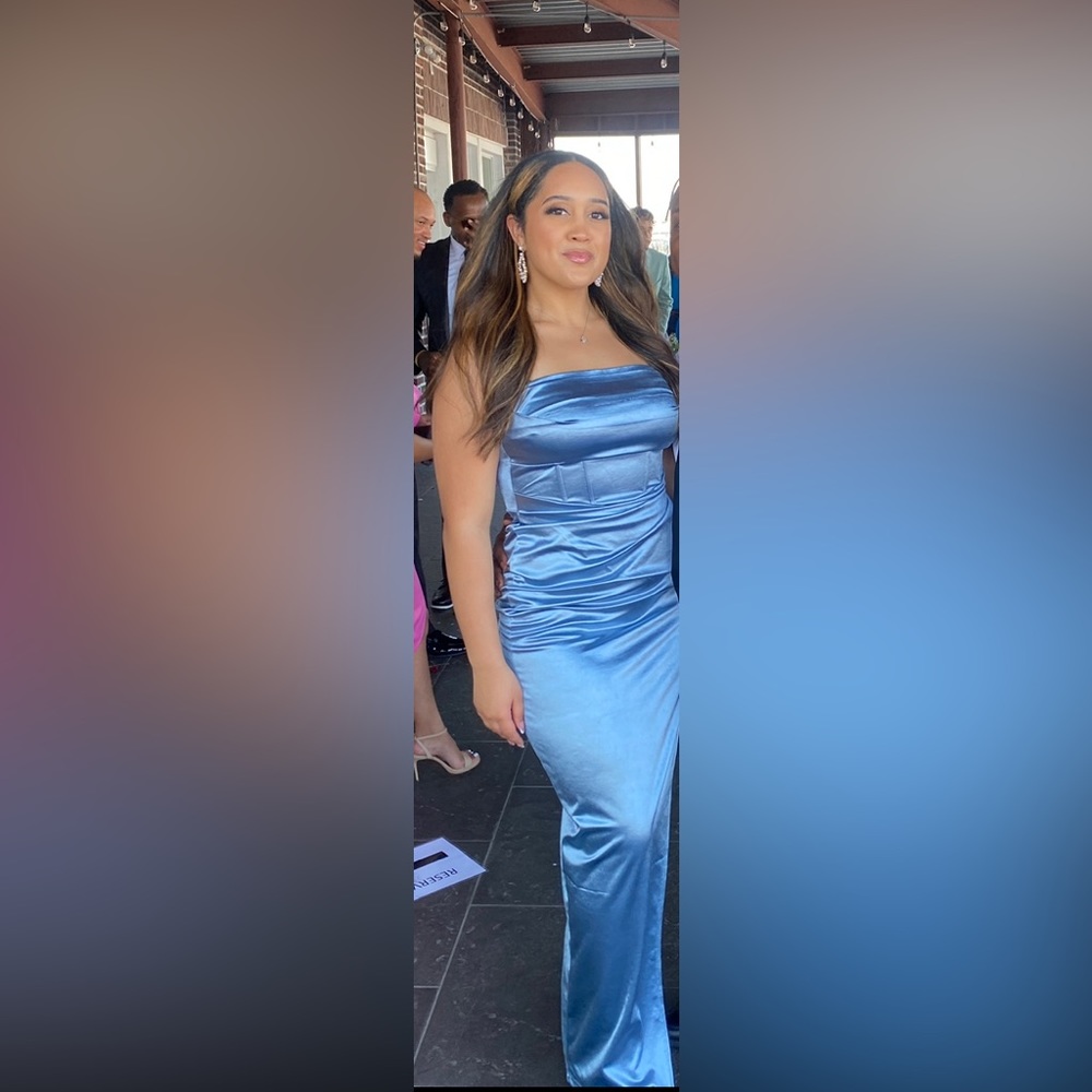 Satin blue FORMAL dress (Women’s Size M)